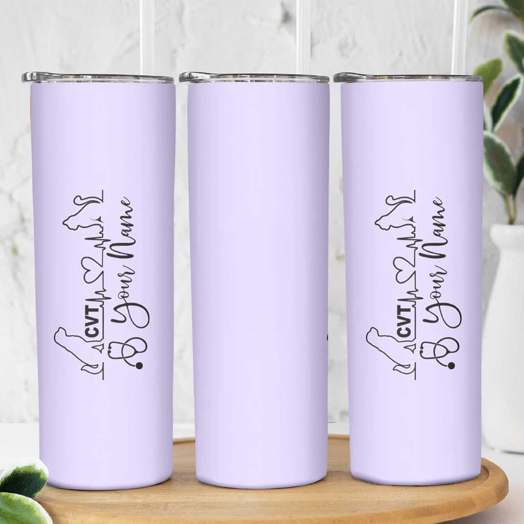 Personalized Vet Tech Skinny Tumbler Tarot Card Custom Name Vet Staff Appreciation Gift - Wonder Print Shop