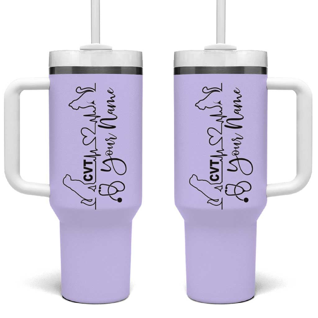 Personalized Vet Tech Tumbler With Handle Tarot Card Custom Name Vet Staff Appreciation Gift - Wonder Print Shop