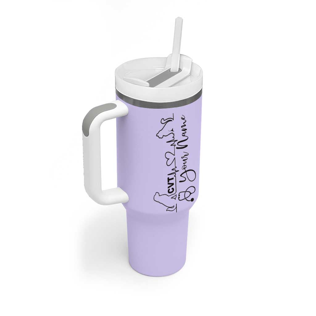 Personalized Vet Tech Tumbler With Handle Tarot Card Custom Name Vet Staff Appreciation Gift - Wonder Print Shop
