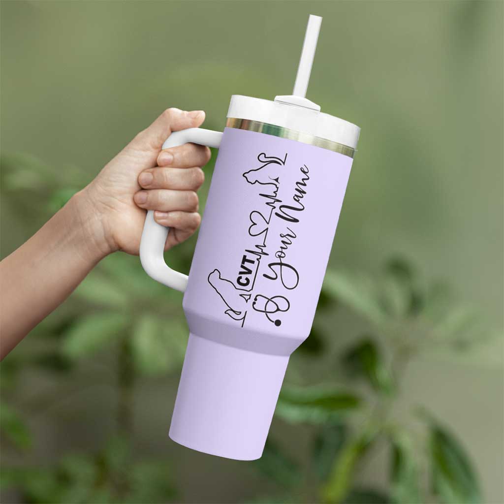 Personalized Vet Tech Tumbler With Handle Tarot Card Custom Name Vet Staff Appreciation Gift - Wonder Print Shop