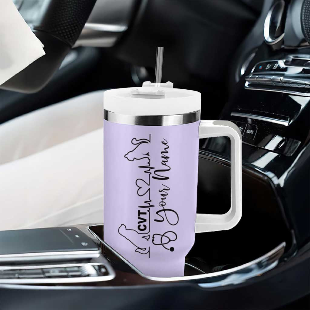 Personalized Vet Tech Tumbler With Handle Tarot Card Custom Name Vet Staff Appreciation Gift - Wonder Print Shop