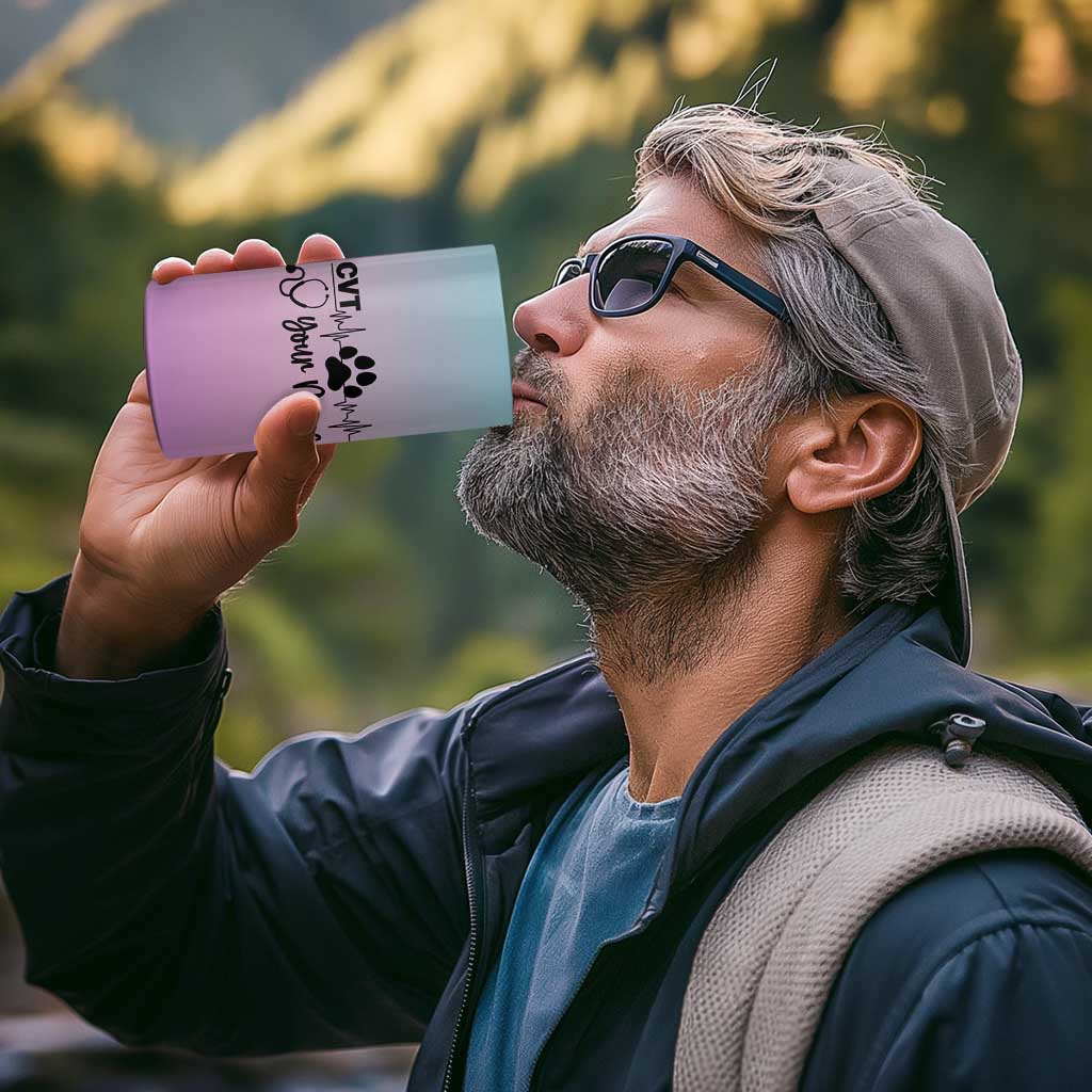 Personalized Vet Tech 4 in 1 Can Cooler Tumbler Custom Name Funny Vet Staff Appreciation Gift Tarot Card - Wonder Print Shop