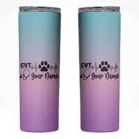 Personalized Vet Tech Skinny Tumbler Custom Name Funny Vet Staff Appreciation Gift Tarot Card - Wonder Print Shop