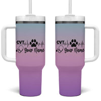 Personalized Vet Tech Tumbler With Handle Custom Name Funny Vet Staff Appreciation Gift Tarot Card - Wonder Print Shop