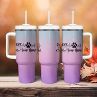 Personalized Vet Tech Tumbler With Handle Custom Name Funny Vet Staff Appreciation Gift Tarot Card - Wonder Print Shop