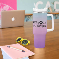 Personalized Vet Tech Tumbler With Handle Custom Name Funny Vet Staff Appreciation Gift Tarot Card - Wonder Print Shop