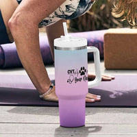 Personalized Vet Tech Tumbler With Handle Custom Name Funny Vet Staff Appreciation Gift Tarot Card - Wonder Print Shop