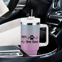 Personalized Vet Tech Tumbler With Handle Custom Name Funny Vet Staff Appreciation Gift Tarot Card - Wonder Print Shop