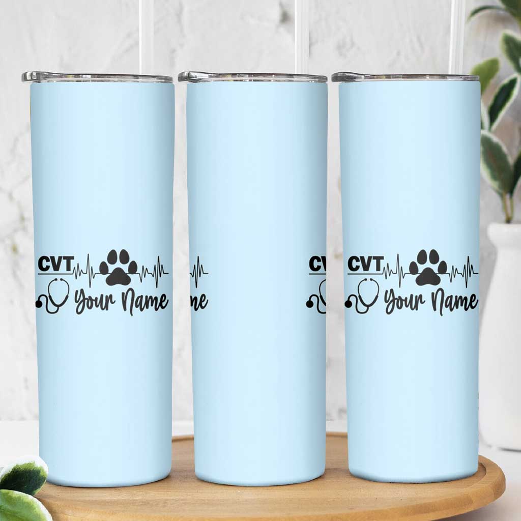 Personalized Vet Tech Skinny Tumbler Vet Staff Appreciation Gift Tarot Card Custom Name - Wonder Print Shop
