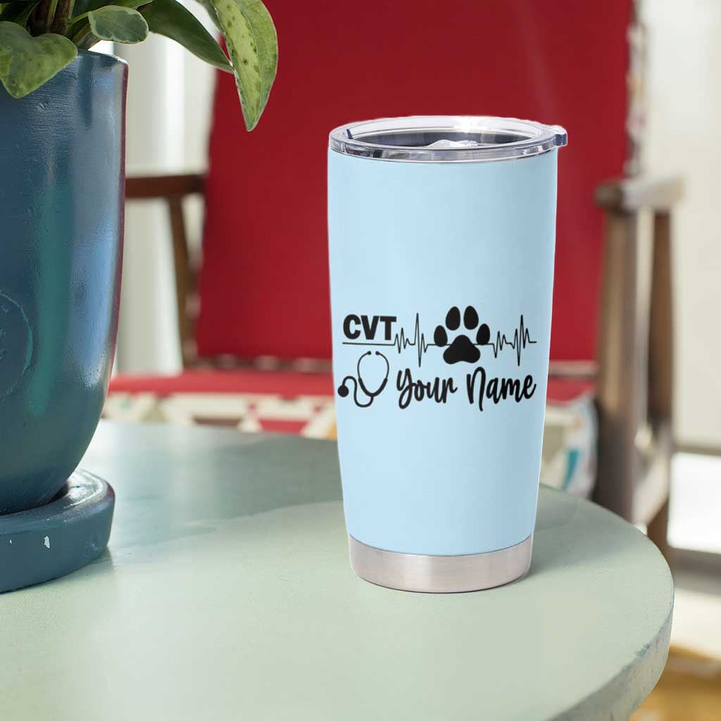 Personalized Vet Tech Tumbler Cup Vet Staff Appreciation Gift Tarot Card Custom Name - Wonder Print Shop