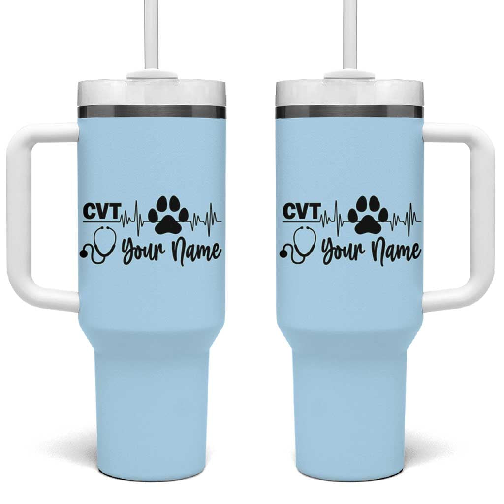 Personalized Vet Tech Tumbler With Handle Vet Staff Appreciation Gift Tarot Card Custom Name - Wonder Print Shop