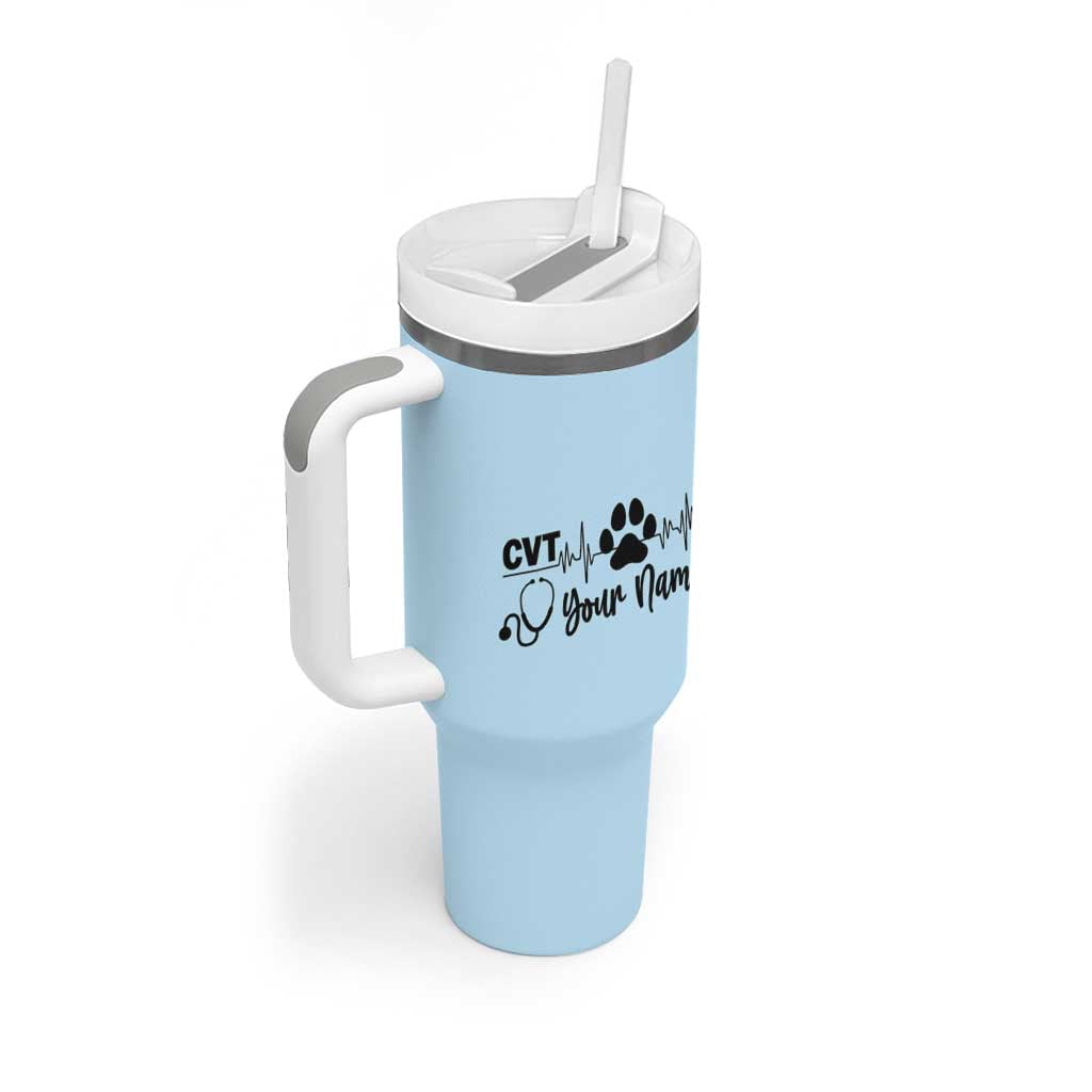 Personalized Vet Tech Tumbler With Handle Vet Staff Appreciation Gift Tarot Card Custom Name - Wonder Print Shop