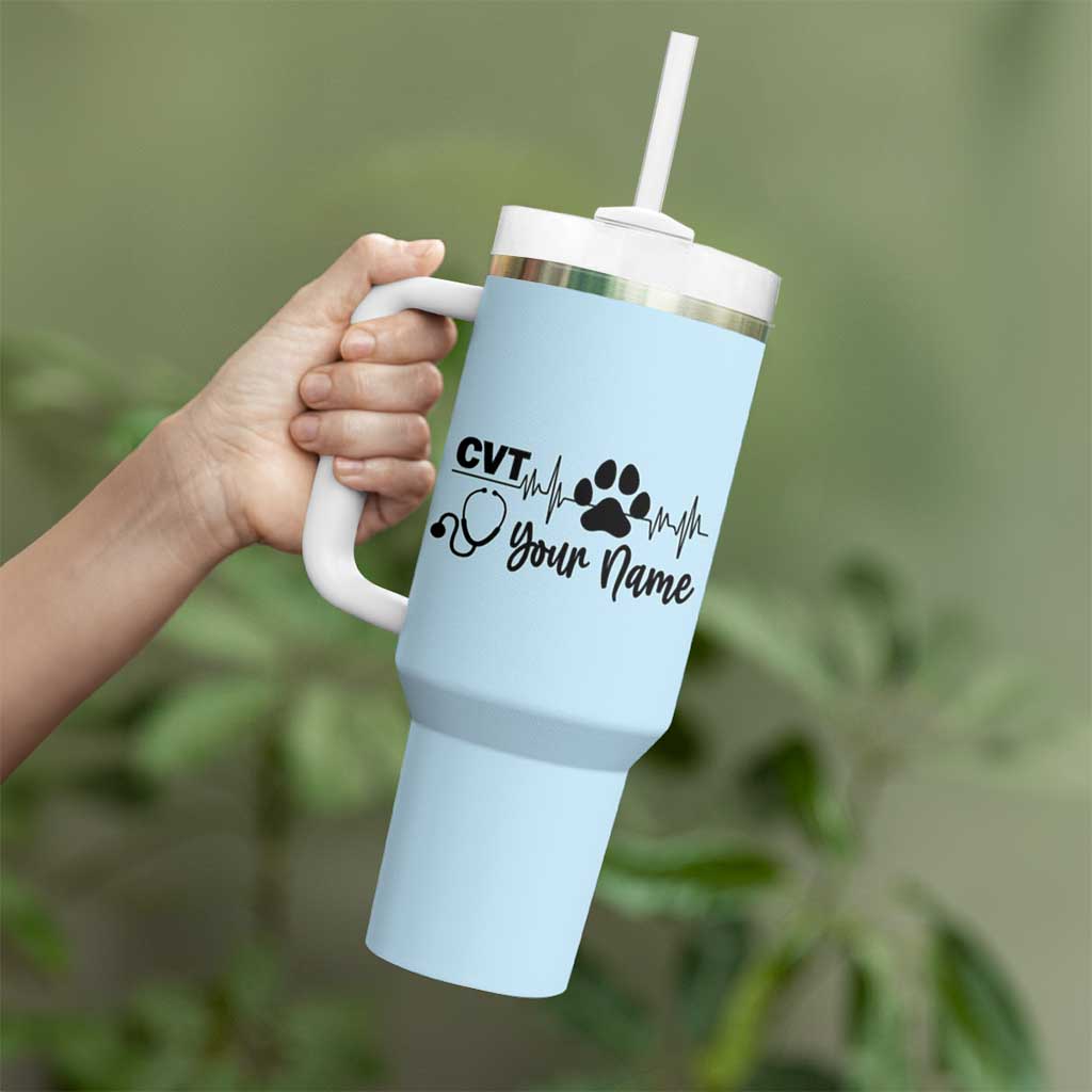 Personalized Vet Tech Tumbler With Handle Vet Staff Appreciation Gift Tarot Card Custom Name - Wonder Print Shop