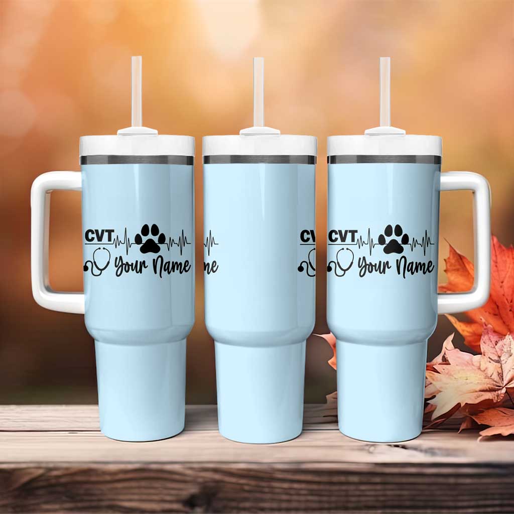 Personalized Vet Tech Tumbler With Handle Vet Staff Appreciation Gift Tarot Card Custom Name - Wonder Print Shop