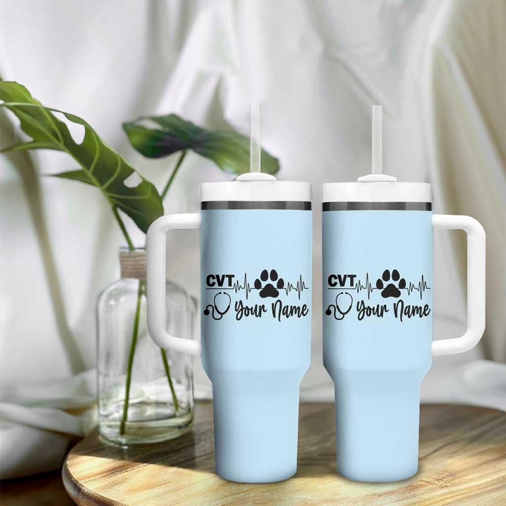 Personalized Vet Tech Tumbler With Handle Vet Staff Appreciation Gift Tarot Card Custom Name - Wonder Print Shop