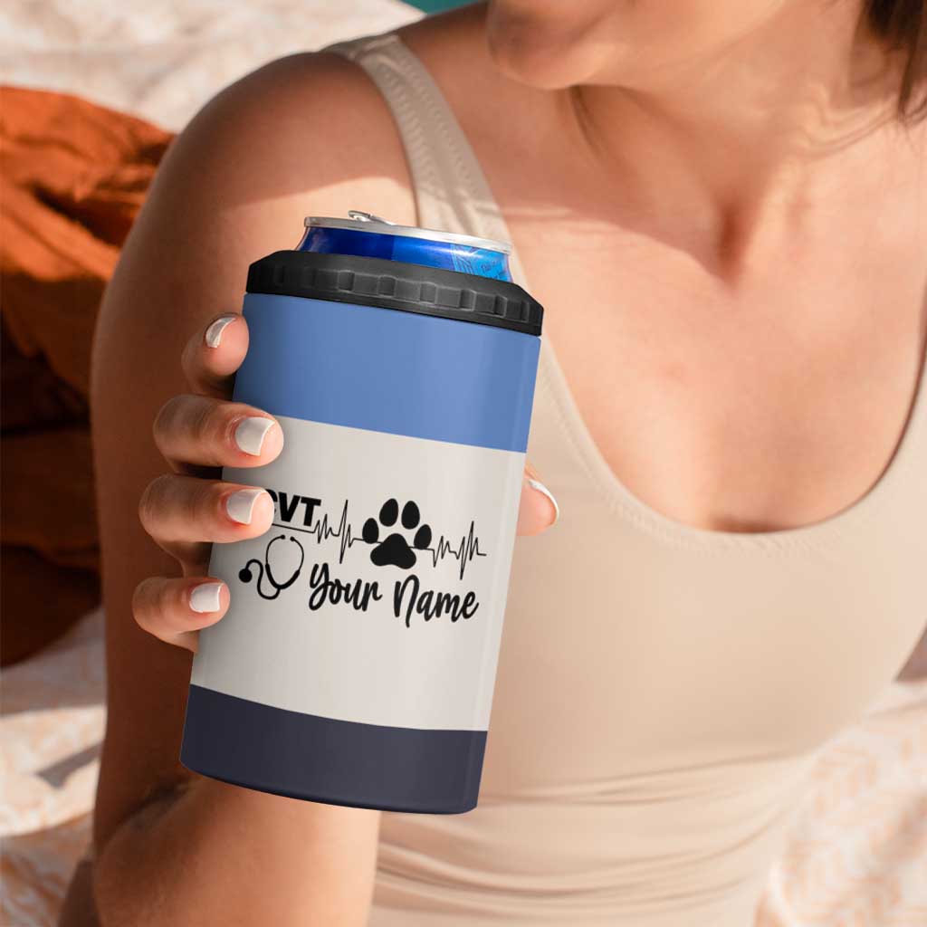 Vet Tech Personalized 4 in 1 Can Cooler Tumbler Vet Staff Appreciation Gift Tarot Card Custom Name - Wonder Print Shop