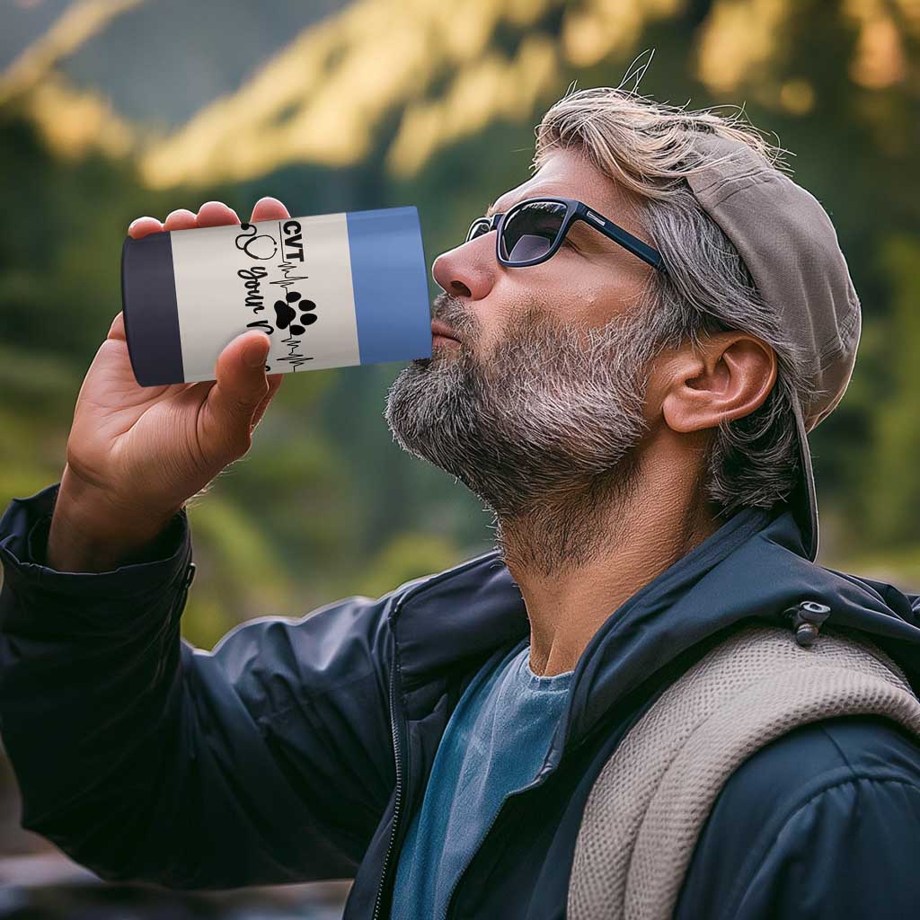 Vet Tech Personalized 4 in 1 Can Cooler Tumbler Vet Staff Appreciation Gift Tarot Card Custom Name - Wonder Print Shop