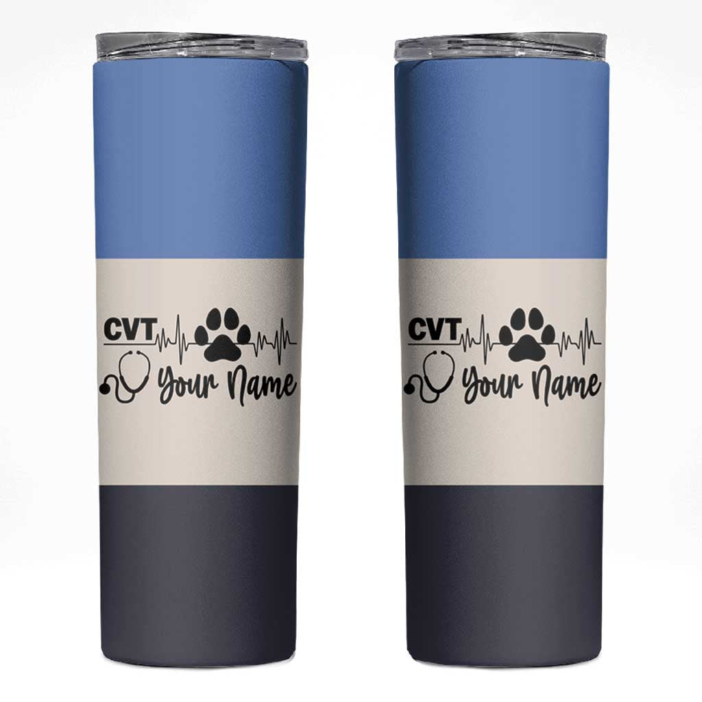 Vet Tech Personalized Skinny Tumbler Vet Staff Appreciation Gift Tarot Card Custom Name - Wonder Print Shop