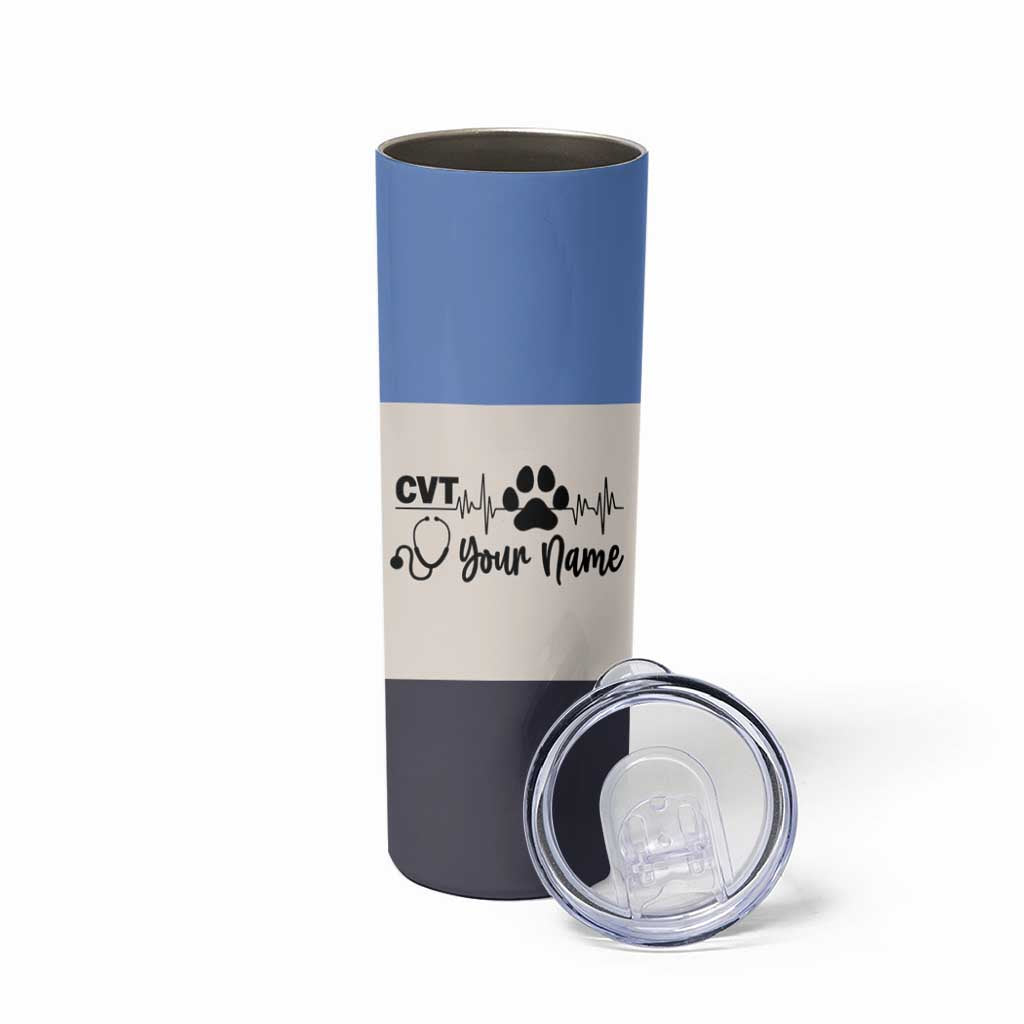 Vet Tech Personalized Skinny Tumbler Vet Staff Appreciation Gift Tarot Card Custom Name - Wonder Print Shop