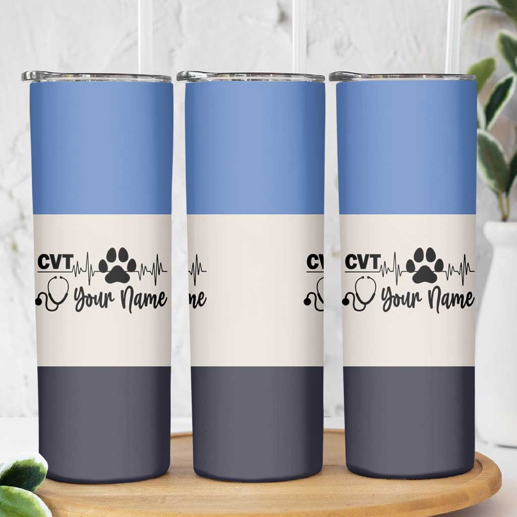 Vet Tech Personalized Skinny Tumbler Vet Staff Appreciation Gift Tarot Card Custom Name - Wonder Print Shop