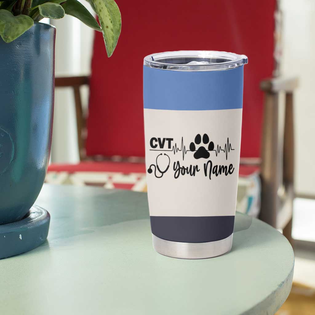 Vet Tech Personalized Tumbler Cup Vet Staff Appreciation Gift Tarot Card Custom Name - Wonder Print Shop