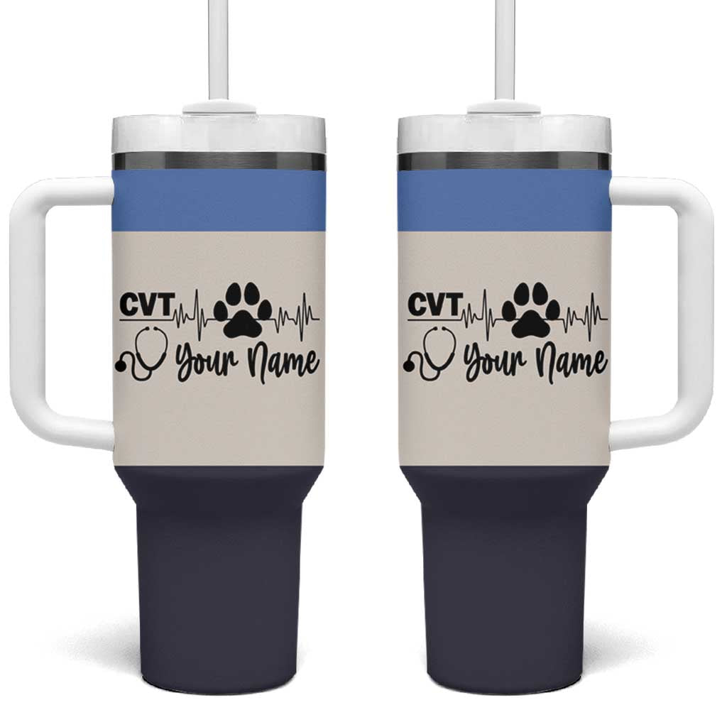 Vet Tech Personalized Tumbler With Handle Vet Staff Appreciation Gift Tarot Card Custom Name - Wonder Print Shop