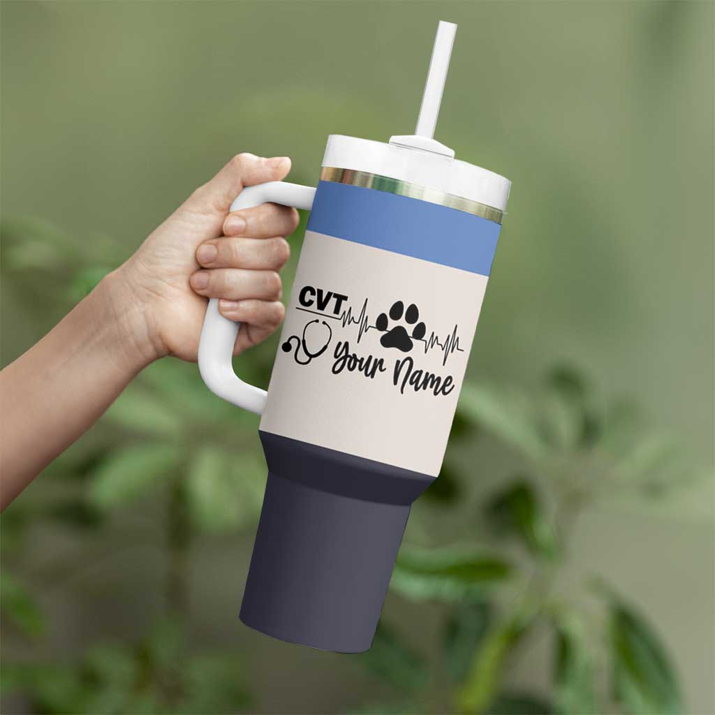 Vet Tech Personalized Tumbler With Handle Vet Staff Appreciation Gift Tarot Card Custom Name - Wonder Print Shop