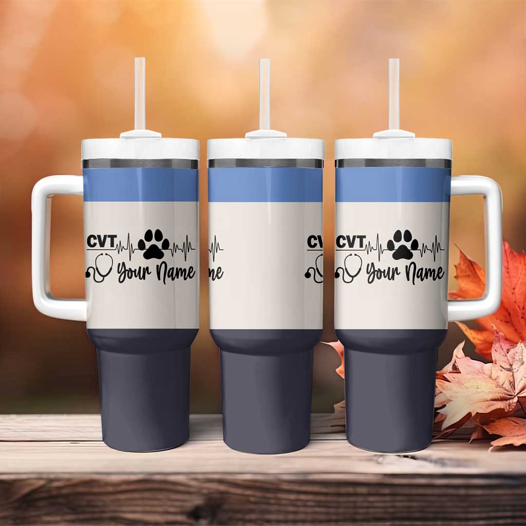 Vet Tech Personalized Tumbler With Handle Vet Staff Appreciation Gift Tarot Card Custom Name - Wonder Print Shop