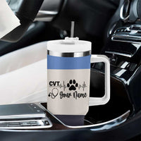 Vet Tech Personalized Tumbler With Handle Vet Staff Appreciation Gift Tarot Card Custom Name - Wonder Print Shop