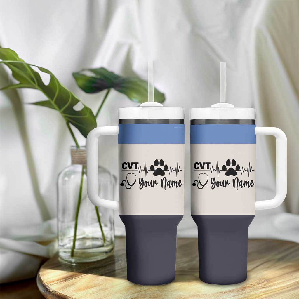 Vet Tech Personalized Tumbler With Handle Vet Staff Appreciation Gift Tarot Card Custom Name - Wonder Print Shop
