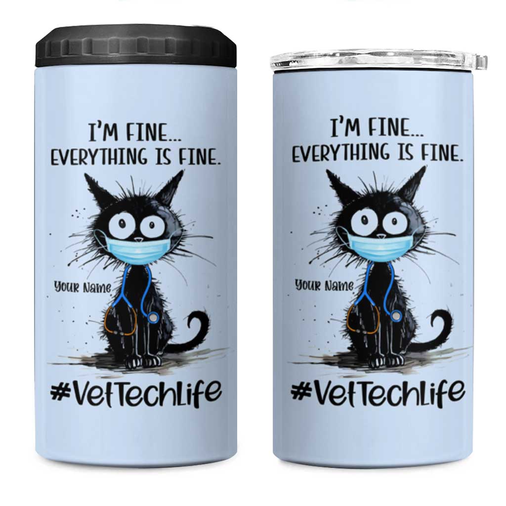 Personalized Veterinarian Vet Tech 4 in 1 Can Cooler Tumbler Custom Name Vet Staff Gift Veterinarian Graduation - Wonder Print Shop