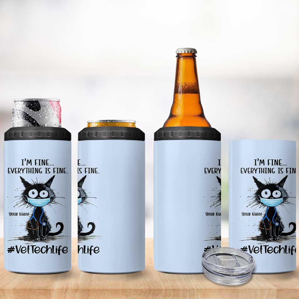 Personalized Veterinarian Vet Tech 4 in 1 Can Cooler Tumbler Custom Name Vet Staff Gift Veterinarian Graduation - Wonder Print Shop