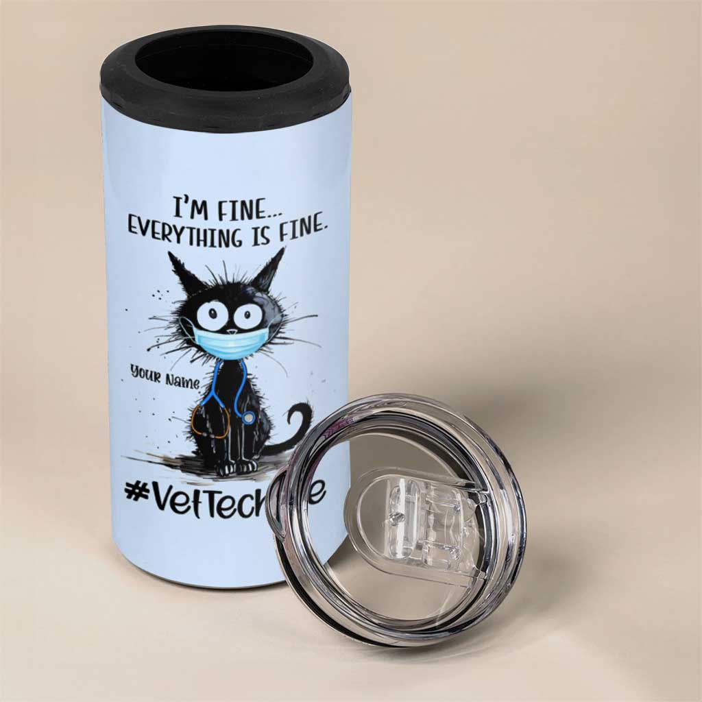 Personalized Veterinarian Vet Tech 4 in 1 Can Cooler Tumbler Custom Name Vet Staff Gift Veterinarian Graduation - Wonder Print Shop