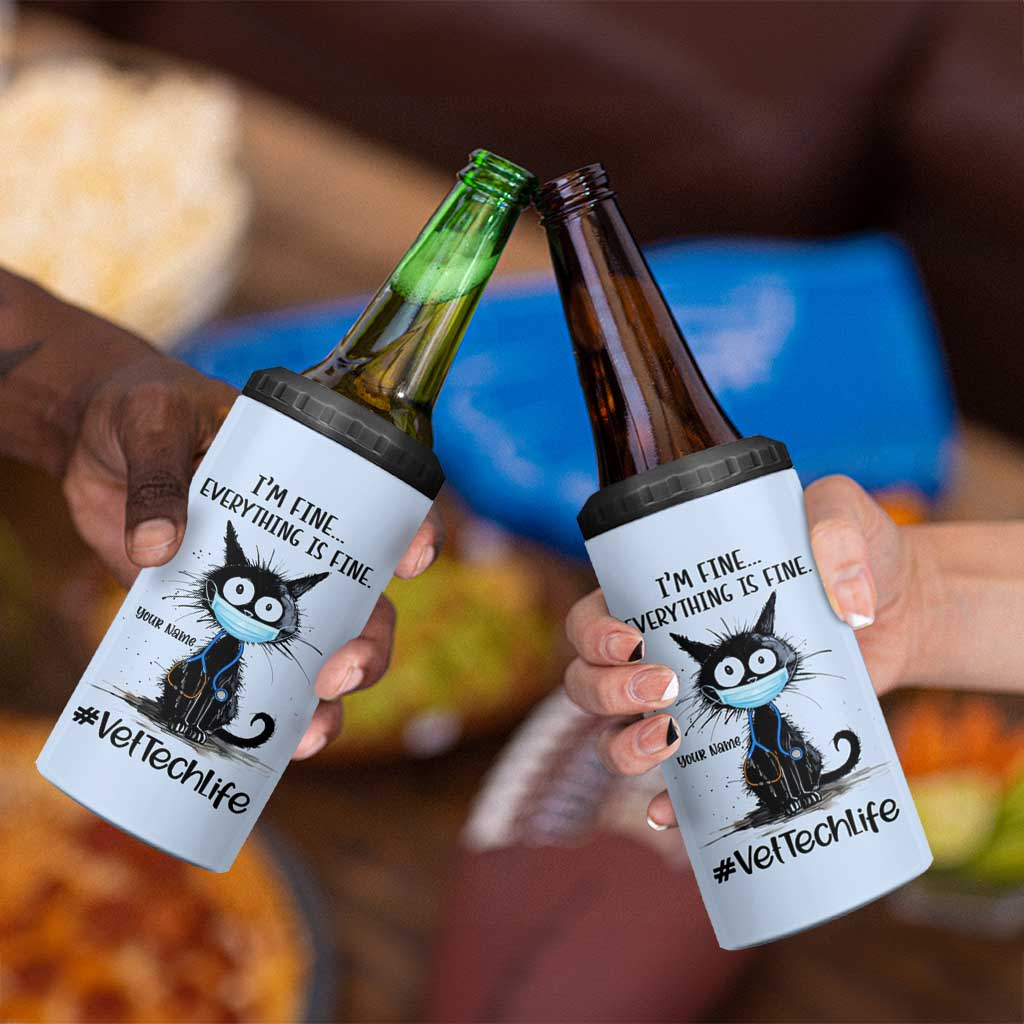 Personalized Veterinarian Vet Tech 4 in 1 Can Cooler Tumbler Custom Name Vet Staff Gift Veterinarian Graduation - Wonder Print Shop