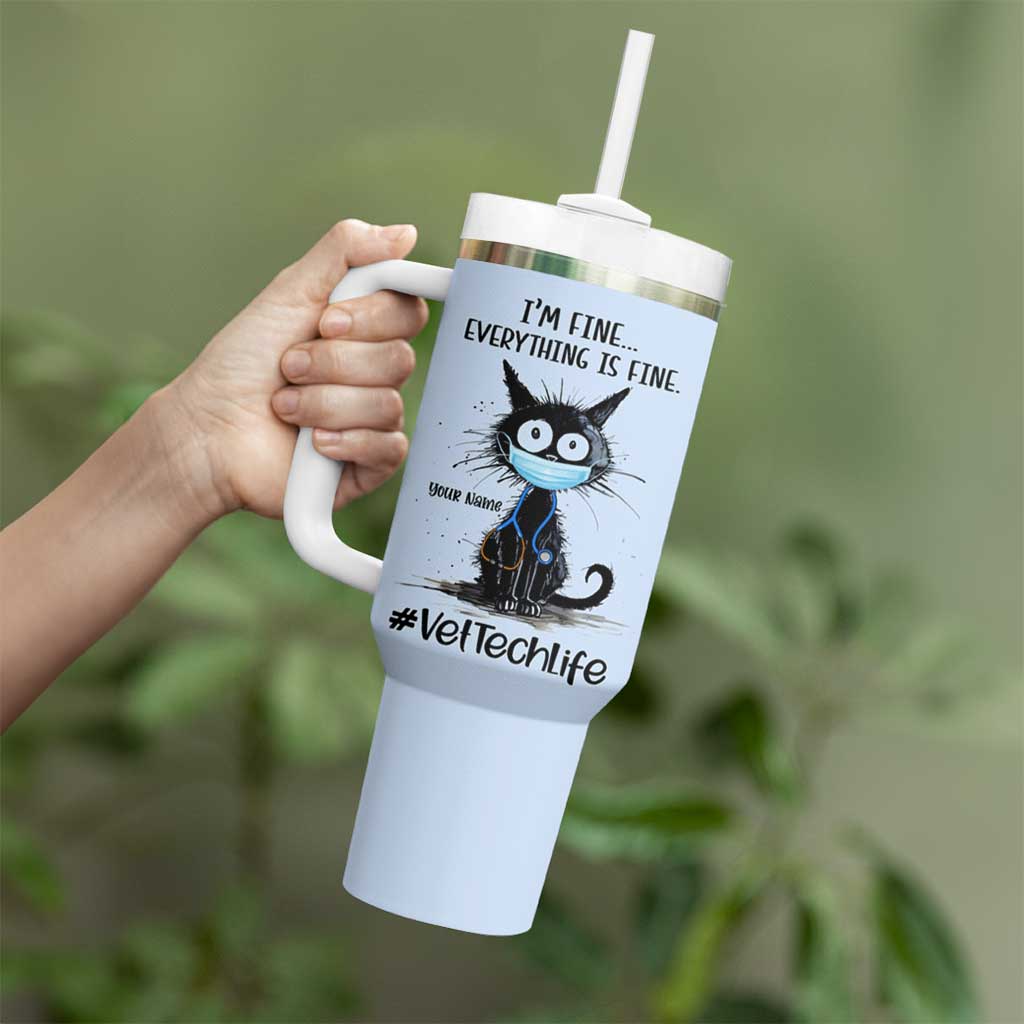 Personalized Veterinarian Vet Tech Tumbler With Handle Custom Name Vet Staff Gift Veterinarian Graduation - Wonder Print Shop