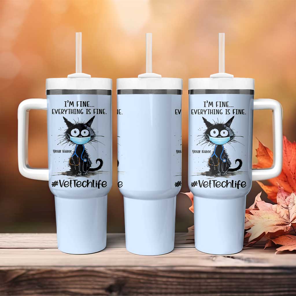Personalized Veterinarian Vet Tech Tumbler With Handle Custom Name Vet Staff Gift Veterinarian Graduation - Wonder Print Shop