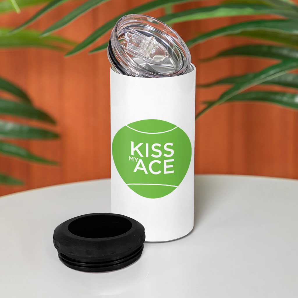 Tennis And Wine Lovers 4 in 1 Can Cooler Tumbler Today's Good Mood Is Sponsored - Wonder Print Shop