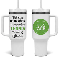 Tennis And Wine Lovers Tumbler With Handle Today's Good Mood Is Sponsored - Wonder Print Shop
