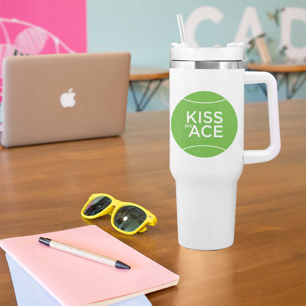 Tennis And Wine Lovers Tumbler With Handle Today's Good Mood Is Sponsored - Wonder Print Shop