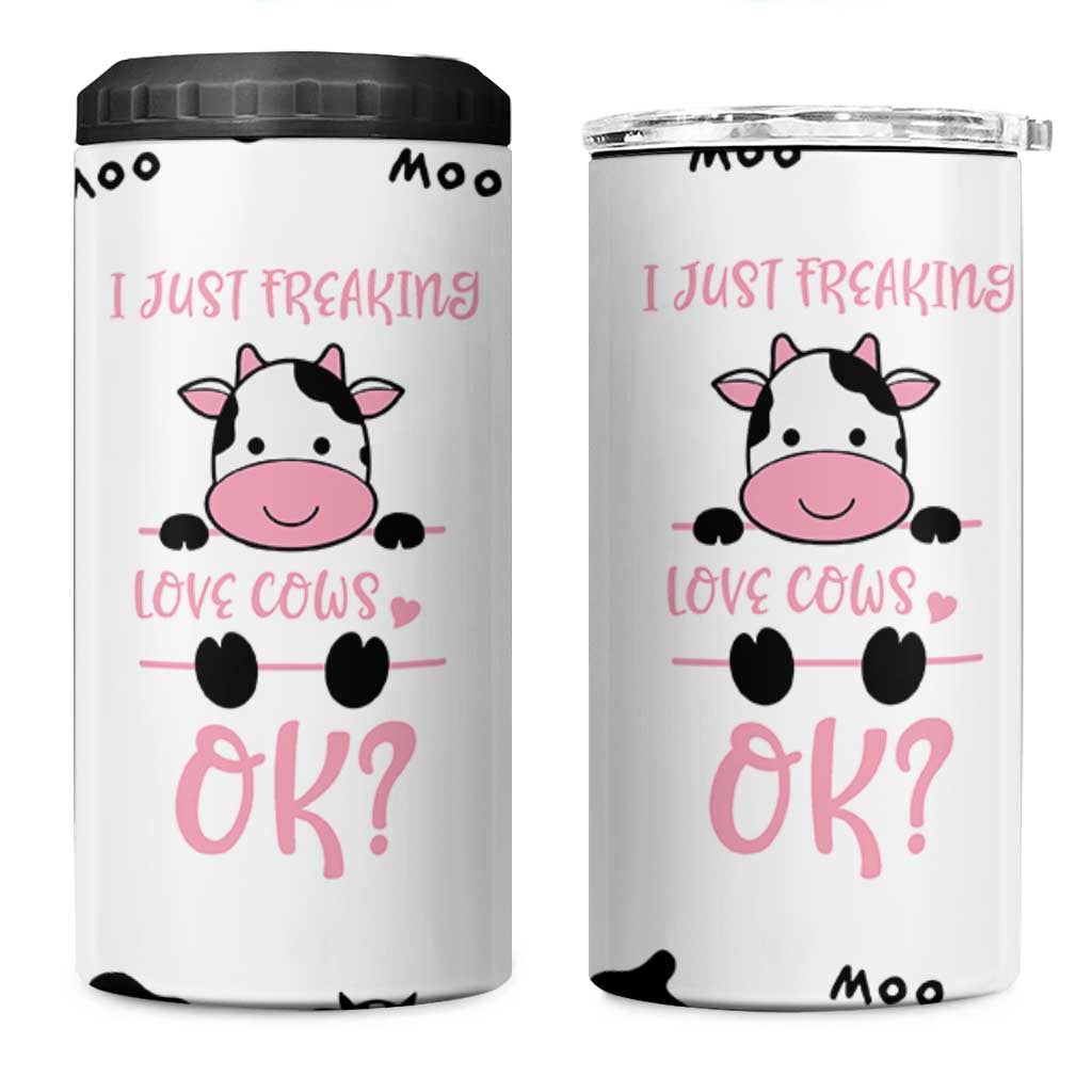Cow Gifts For Women 4 in 1 Can Cooler Tumbler Funny Cow Lovers Gift For Women Girlfrend Kids
