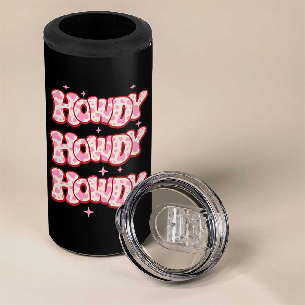Howdy Cowgirl 4 in 1 Can Cooler Tumbler Western Girl Country Rodeo Pink Cowgirl