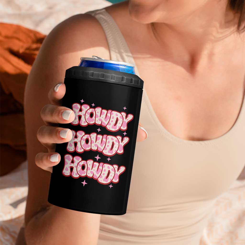 Howdy Cowgirl 4 in 1 Can Cooler Tumbler Western Girl Country Rodeo Pink Cowgirl