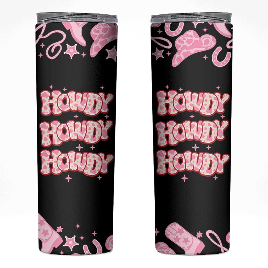 Howdy Cowgirl Skinny Tumbler Western Girl Country Rodeo Pink Cowgirl