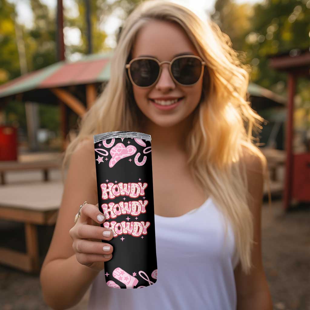 Howdy Cowgirl Skinny Tumbler Western Girl Country Rodeo Pink Cowgirl