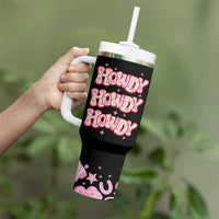 Howdy Cowgirl Tumbler With Handle Western Girl Country Rodeo Pink Cowgirl