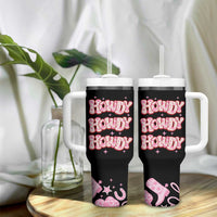 Howdy Cowgirl Tumbler With Handle Western Girl Country Rodeo Pink Cowgirl