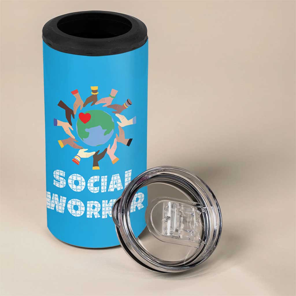 Social Worker Gifts 4 in 1 Can Cooler Tumbler Appreciation Gifts For Social Works Practitioner