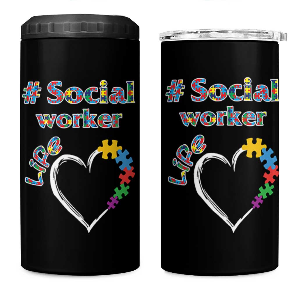 Social Worker Gifts 4 in 1 Can Cooler Tumbler Social Works Practitioner Appreciation Week