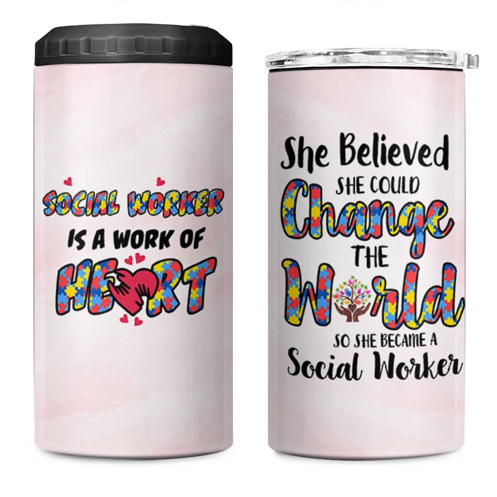 Social Worker Gifts For Women 4 in 1 Can Cooler Tumbler Gift for Social Work Week Office Coworker