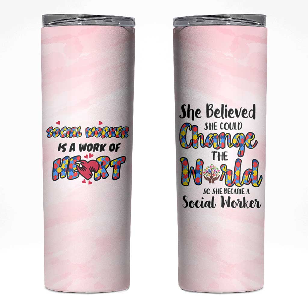 Social Worker Gifts For Women Skinny Tumbler Gift for Social Work Week Office Coworker